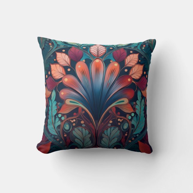 Art nouveau style Throw Pillow Kissen (Vorderseite)