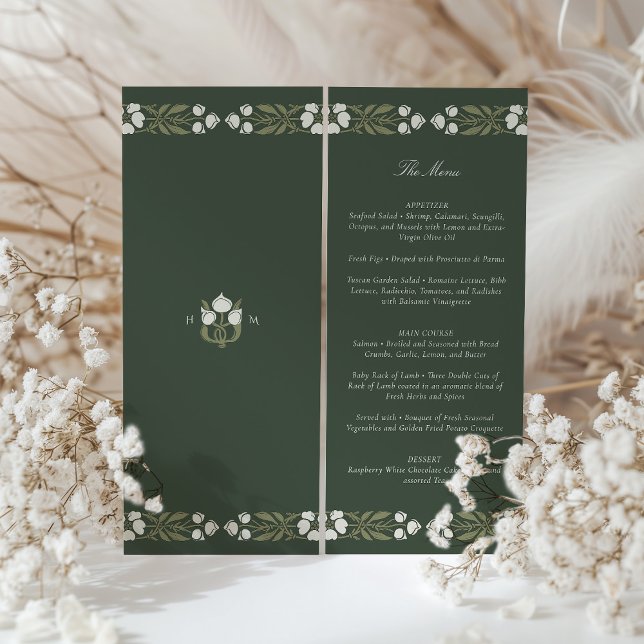 Art Nouveau Style Wedding Menu Card Einladung (Von Creator hochgeladen)