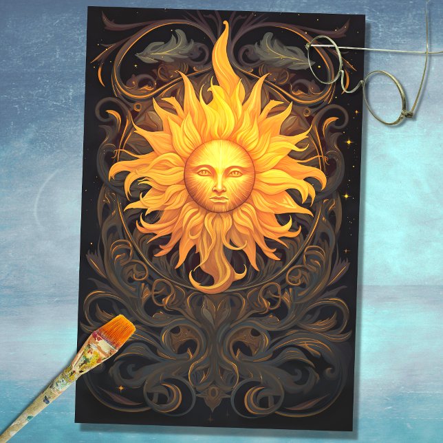 Art Nouveau Sun 1 Decoupage Seidenpapier (Von Creator hochgeladen)