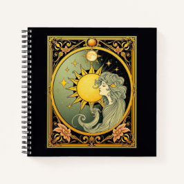 Art Nouveau Sun & Goddess Notizbuch