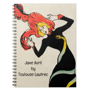 Art Nouveau Tänzerin Jane Avril von Toulouse Lautr Notizblock