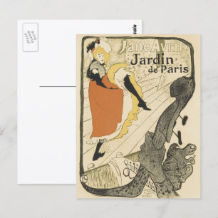 Art Nouveau Tänzerin Jane Avril von Toulouse Lautr Postkarte