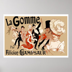 Art Nouveau Theater Spiel Anzeige La Gomme Poster