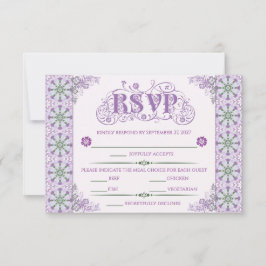 Art Nouveau Thistle Wheel Lilac Horizontal RSVP Karte