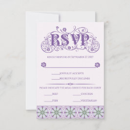 Art Nouveau Thistle Wheel Lilac Vertical RSVP Karte