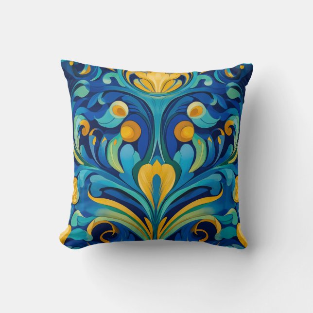 Art Nouveau Throw Kissen (Vorderseite)