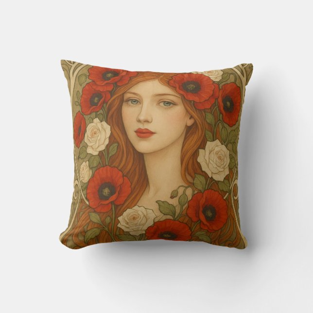 Art nouveau Throw Pillow Kissen (Vorderseite)