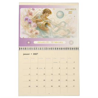 Art Nouveau Tierkreiszeichen Wandkalender 2027