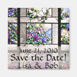 Art Nouveau Tiffany Blume aus festem Glas Magnet