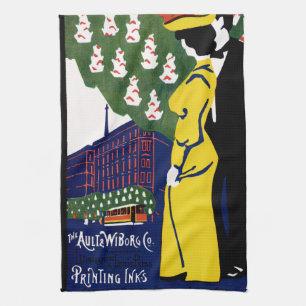 Art Nouveau-Tinte-Werbung Geschirrtuch