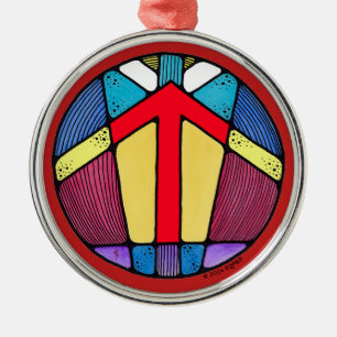 Art Nouveau Tiwaz Rune of Victory Ornament Aus Metall