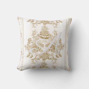 Art nouveau,Toile,blumig,Muster,beige,schick,elega Kissen