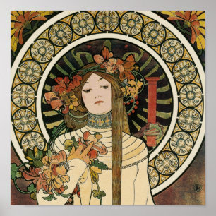 Art Nouveau Trappistine Mucha Art Poster