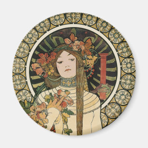 Art Nouveau Trappistine Mucha Magnet
