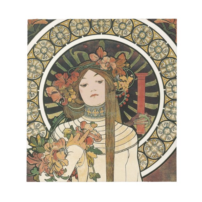 Art Nouveau Trappistine Mucha Notizblock (Vorderseite)