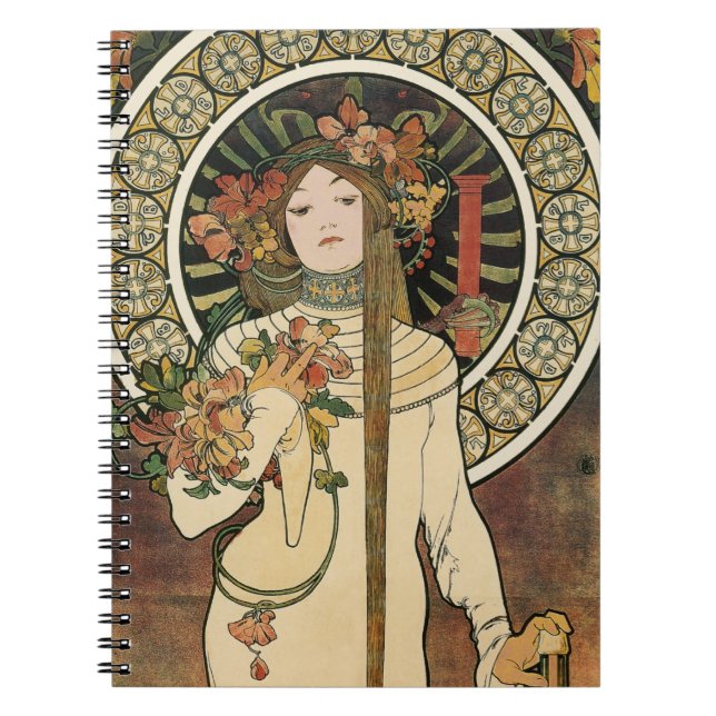 Art Nouveau Trappistine Mucha Notizblock (Vorderseite)