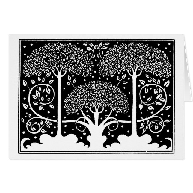 Art Nouveau Tree Beardsley Muster (Vorderseite (Horizontal))