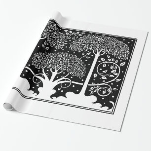 Art Nouveau Tree Beardsley Muster Geschenkpapier