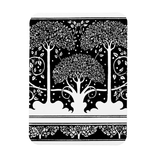 Art Nouveau Tree Beardsley Muster Magnet (Vertikal)