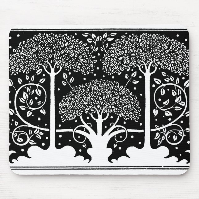 Art Nouveau Tree Beardsley Muster Mousepad (Vorne)
