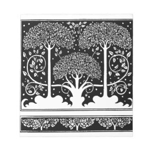 Art Nouveau Tree Beardsley Muster Notizblock