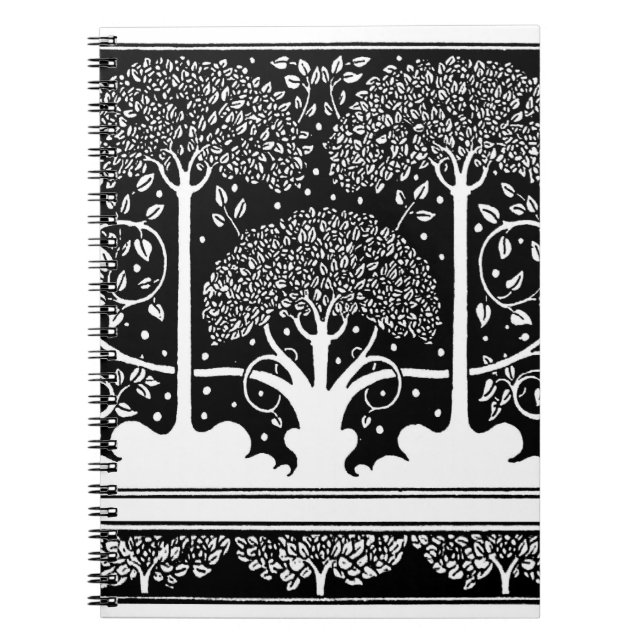 Art Nouveau Tree Beardsley Muster Notizblock (Vorderseite)