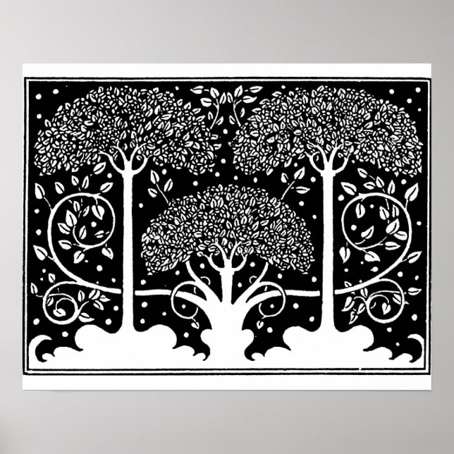 Art Nouveau Tree Beardsley Muster Poster (Vorne)