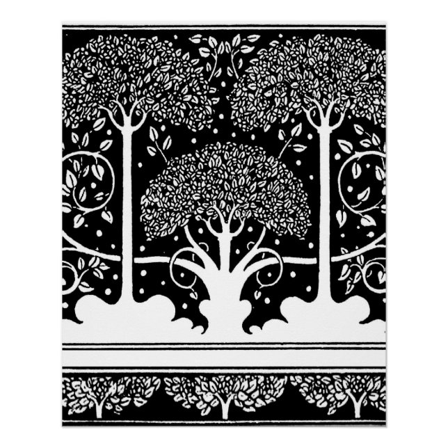 Art Nouveau Tree Beardsley Muster Poster (Vorderseite)