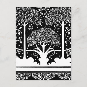 Art Nouveau Tree Beardsley Muster Postkarte