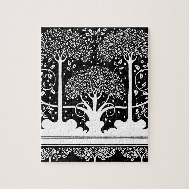 Art Nouveau Tree Beardsley Muster Puzzle (Vertikal)