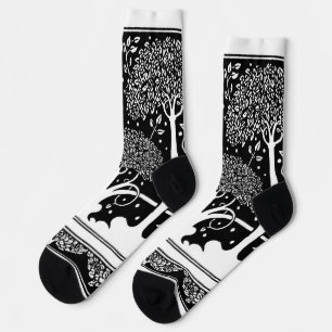 Art Nouveau Tree Beardsley Muster Socken