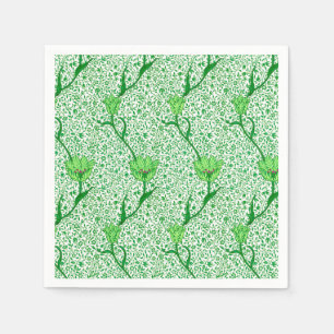 Art Nouveau Tulip Damask, Emerald Green Serviette
