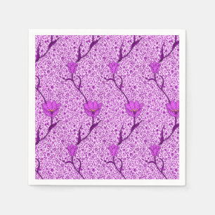 Art Nouveau Tulip Damask, Violet und Orchid Serviette
