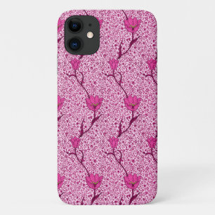 Art Nouveau Tulip Damask, Wine & Fuchsia Pink Case-Mate iPhone Hülle
