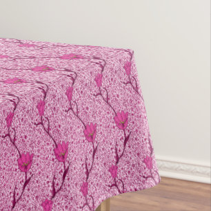 Art Nouveau Tulip Damask, Wine & Fuchsia Pink Tischdecke