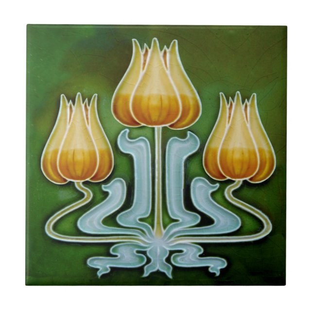Art Nouveau Tulip Fliese (Vorderseite)