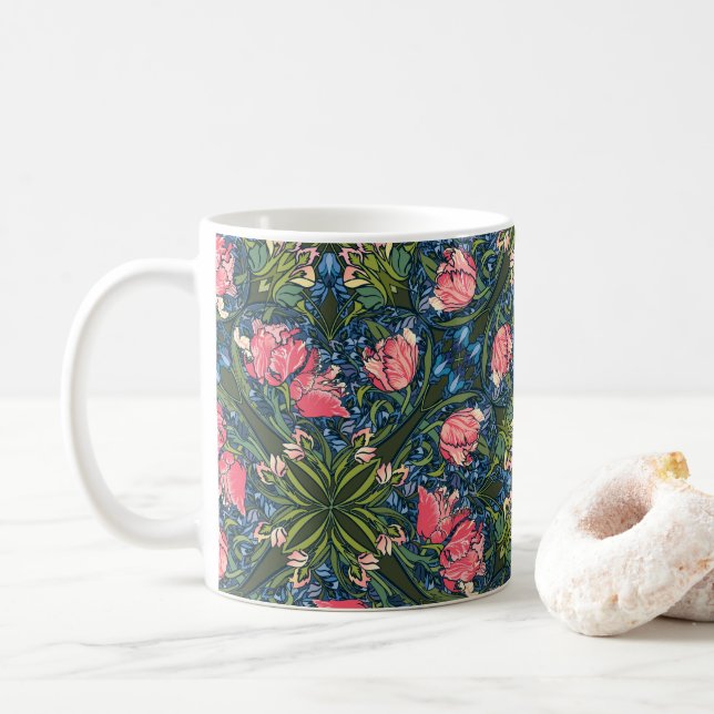 Art Nouveau Tulip Garden Kaffeetasse (Mit Donut)