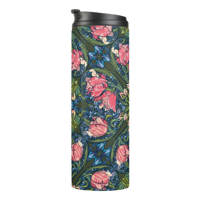 Art Nouveau Tulip Garden Thermosbecher (Nach rechts gedreht)