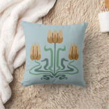 Art Nouveau Tulip Trip Throw Kissen