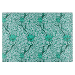 Art Nouveau Tulpe Damast, Türkis Schneidebrett