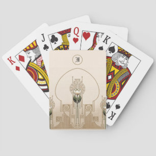 Art Nouveau Tulpenfries im Vintage-Stil Spielkarten