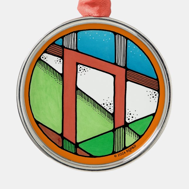 Art Nouveau Uruz Rune of Stärke Ornament Aus Metall (Vorne)