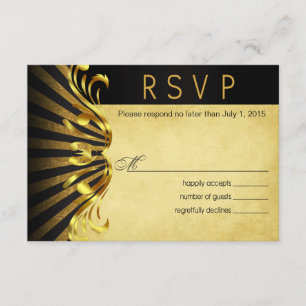 Art Nouveau Vegas UAWG Goldschwarz RSVP Karte
