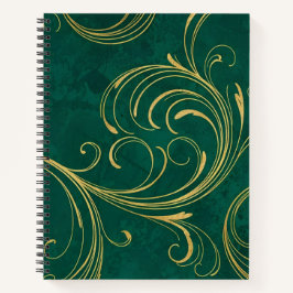 Art Nouveau Verde & Oro Notizbuch
