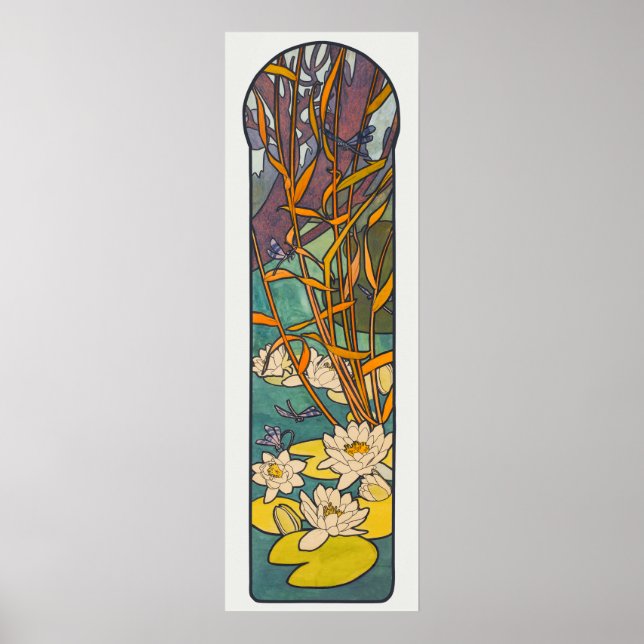 Art Nouveau verkleidetes Glas Alphonse Mucha Poster (Vorne)