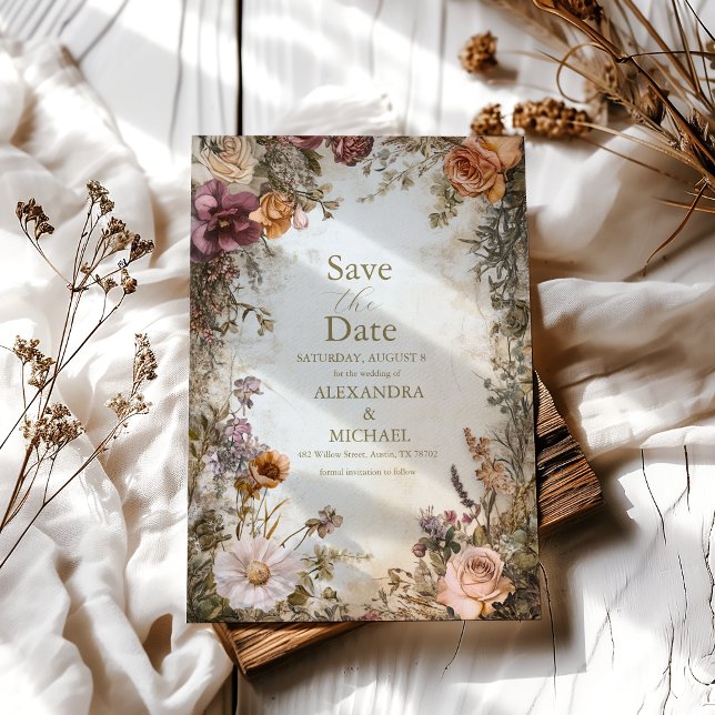 Art Nouveau Viktorianisch Royal Floral Wedding Save The Date (Von Creator hochgeladen)