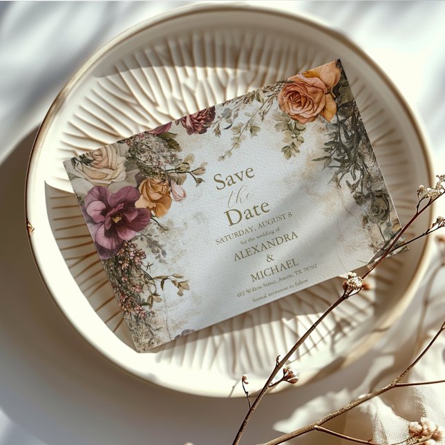 Art Nouveau Viktorianisch Royal Floral Wedding Save The Date (Von Creator hochgeladen)