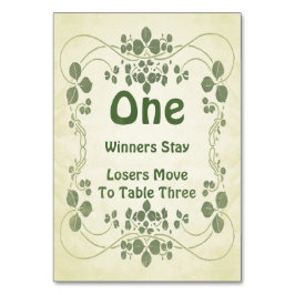 Art Nouveau Vintag #1 Bunco Table Card Tischnummer