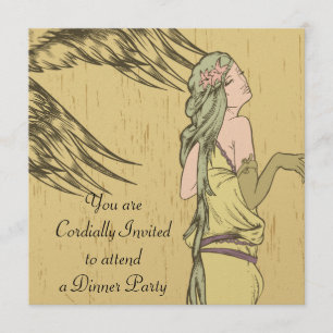 Art Nouveau Vintag Beauty Dinner Cocktail Party Einladung