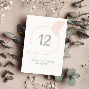 Art Nouveau Vintag Butterfly Blush Pink Hochzeit Tischnummer